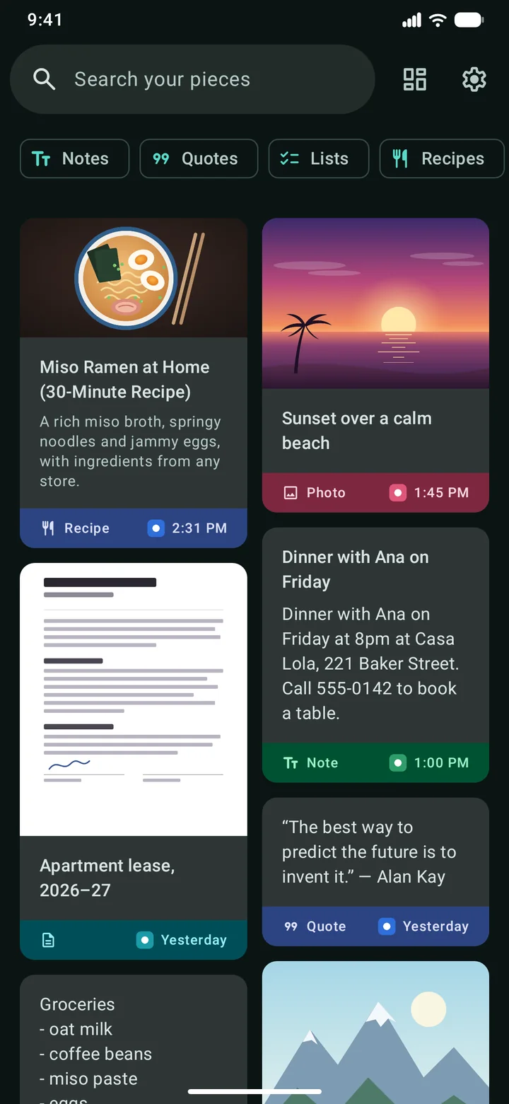 The library in dark theme.