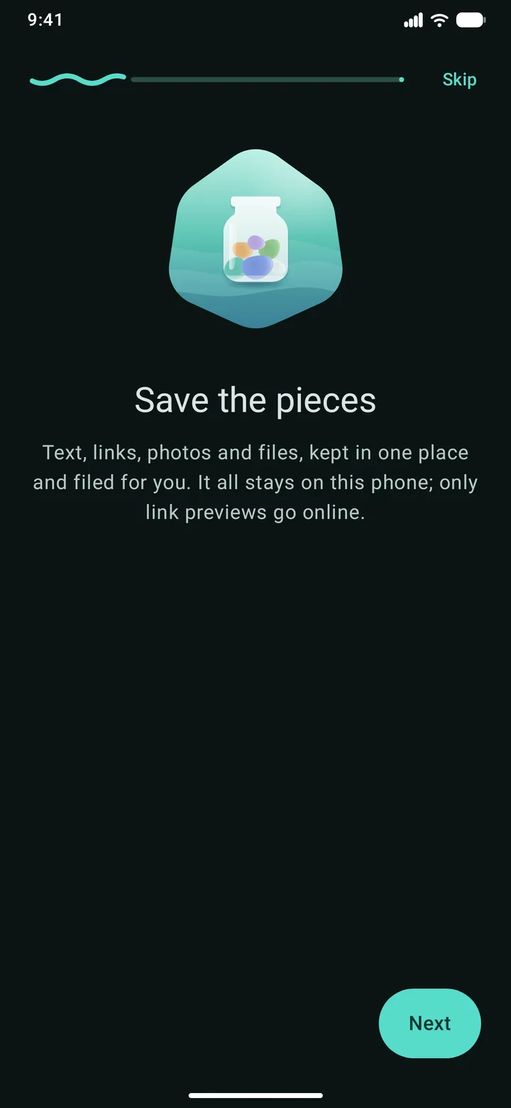 The welcome: Seaglass’s icon, Save the pieces.
