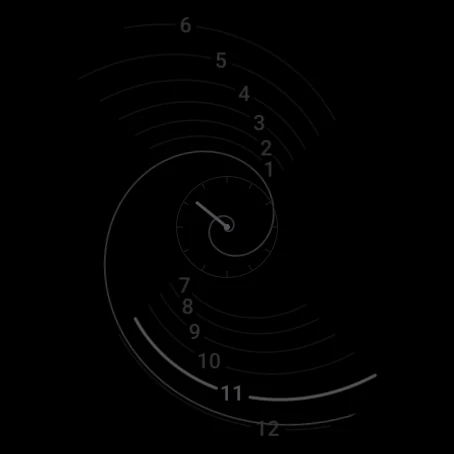Spiralis in always-on mode, just the thin grey spiral and hour lines